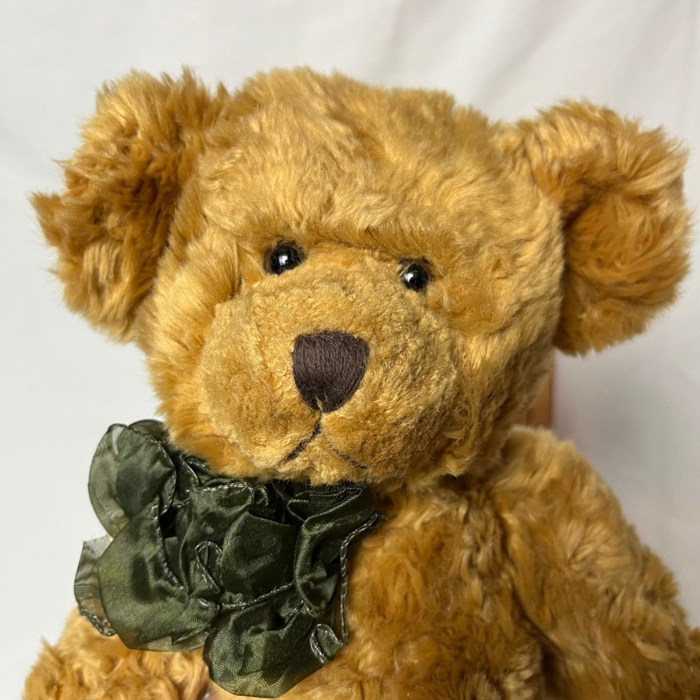 Russ Berrie Sutton Teddy Bear Golden Brown Plush Stuffed & Jointed